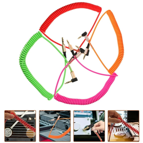 AURARMLET 4-Pack Plastic Audio Cables 3.5mm Aux Cord for Headphones Speakers and Devices