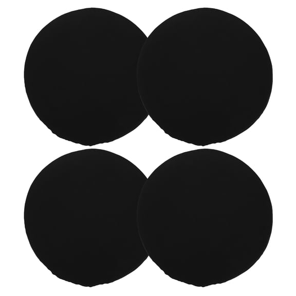 AURARMLET 4-Piece Washable Black Round Stool Covers, Elastic Band Seat Protectors for Kitchen, Bar, Dining Room
