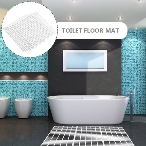 AURARMLET 4Pcs White Anti Skid Floor Mat Bathroom Pads Reusable Non Deformable Floor Cushions