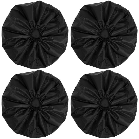 AURARMLET 4-Piece Vehicle Wheel Covers Made of 210D Polyester in Black for Outdoor Car Use
