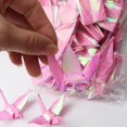 thumbnail image 1 of AURARMLET 4Pcs Waterproof Pink Origami Crane Mobile Hanging Decorations for Engagement Party Decor, 1 of 7