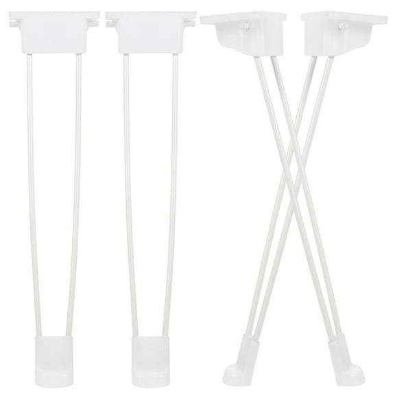 AURARMLET 4Pcs White Metal Folding Table Legs Hairpin Style for Modern Home Furniture