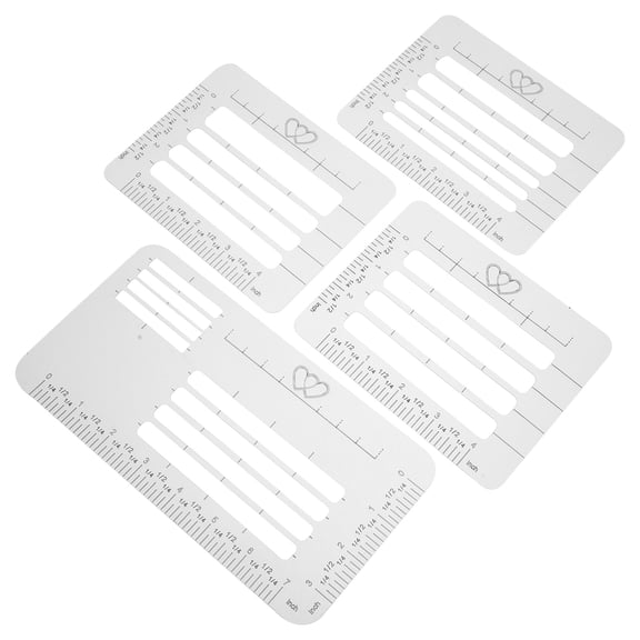 AURARMLET 4Pcs Light Grey Stencil Template for Letters with Four Design Styles