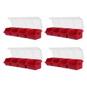 AURARMLET 4pcs Portable Screw Organizer Box with Lid and 4 Compartments