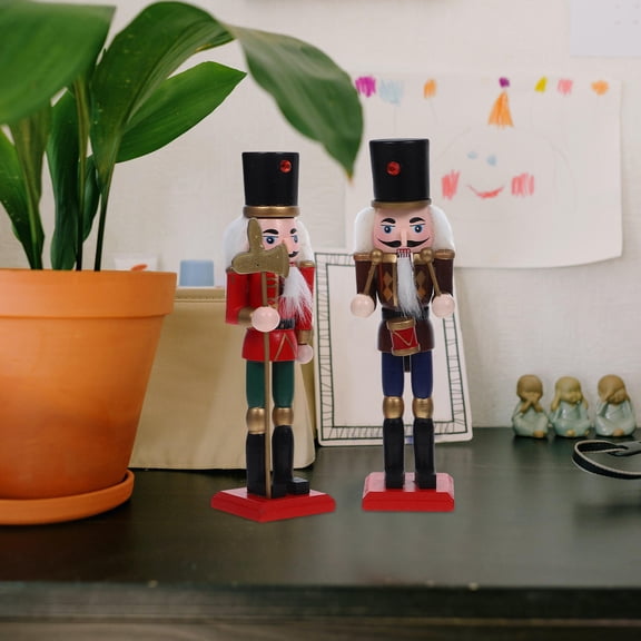 AURARMLET 4pcs Nutcracker Soldier Figurines Assorted Colors Festive Holiday Decor for Home and Office