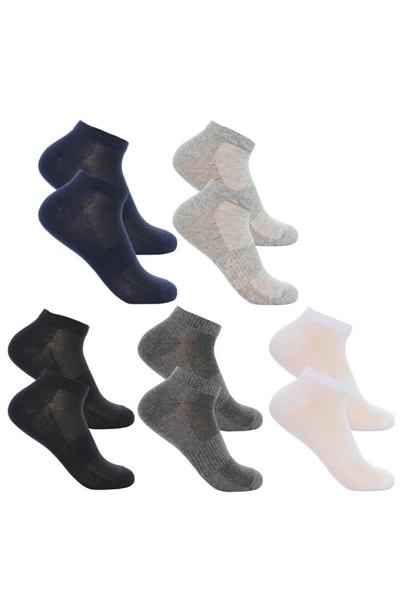 5 Pairs of Mens Ankle Socks Assorted Color Casual Cotton Polyester Climbing Sports Activities