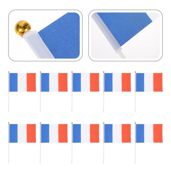 AURARMLET 50Pcs National Hand Held Flags for Fans and ABS Polyester 8.3x5.5in
