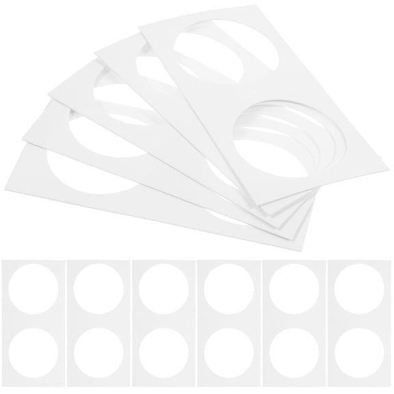 AURARMLET 50 Pieces White Paper Holder 40mm for Collectors Storage and