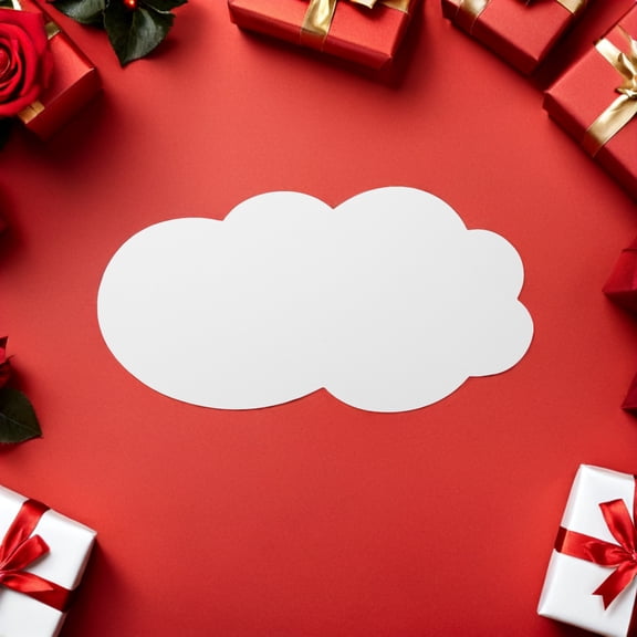 AURARMLET 50Pcs White Craft Paper Cloud Shapes Easy to Fold DIY Blank Note Cards for Classroom Use