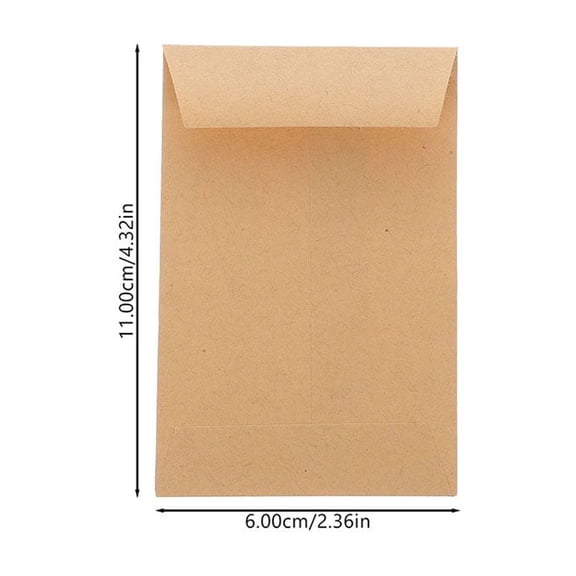 AURARMLET Self Adhesive Envelopes Khaki Kraft Paper 50Pcs 4.3X2.4In