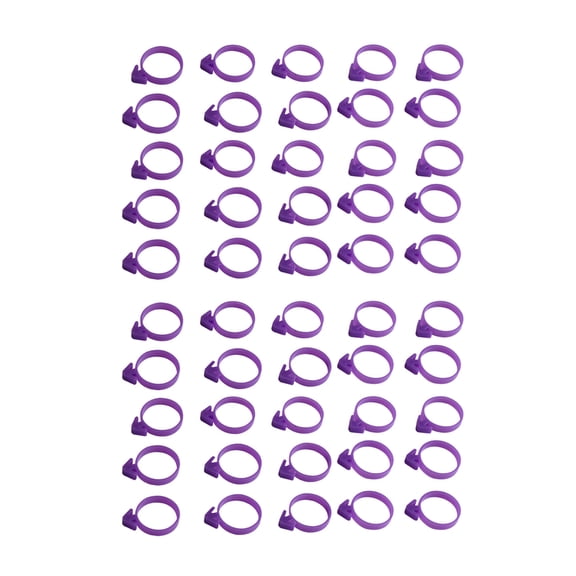 AURARMLET Purple Silicone Band for Icing Bag Sealing, Cake Decorating Ties 50Pcs