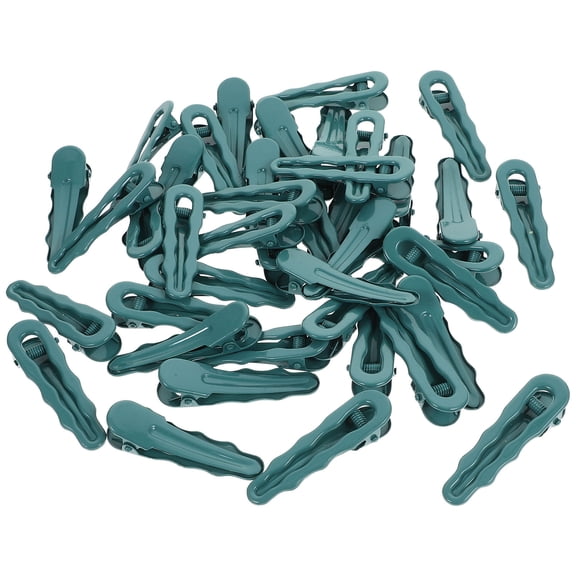AURARMLET 50Pcs Sky Blue Metal Alligator Hair Clips for Makeup and Hair Sectioning Use