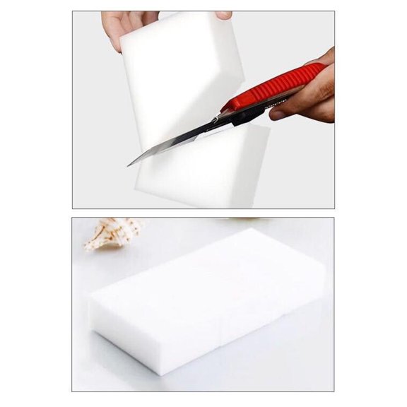 AURARMLET 50pcs Sponge Dusters for Cleaning White Kitchen Multi Purpose Scrubbing Tool