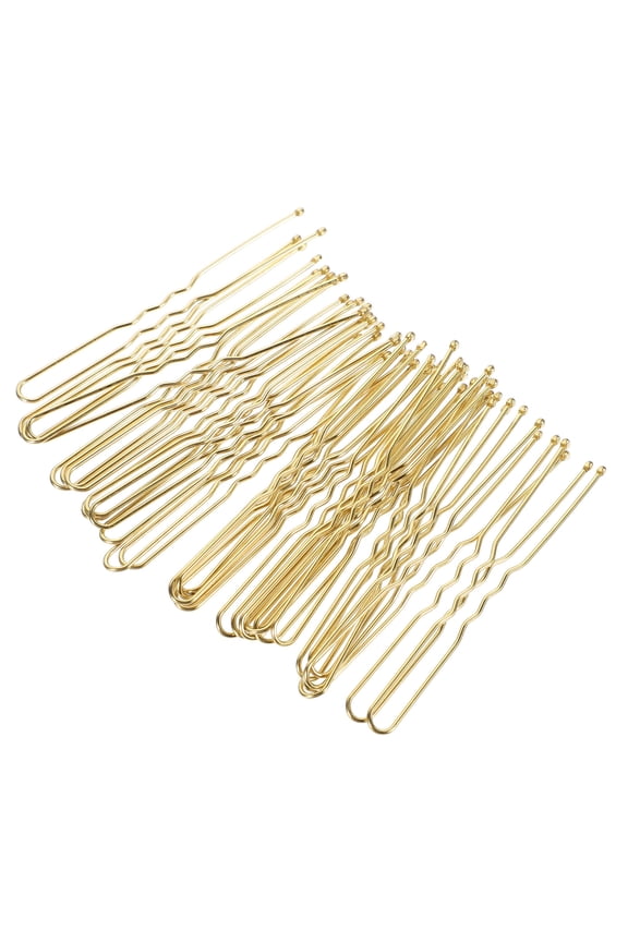 50pcs U Shaped Hairpins Hair Bun Accessories Metal Golden Tools for Women Prom