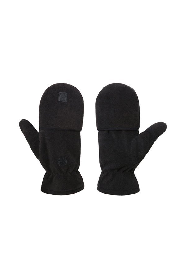 Warm Mittens Running 1 Pair Black Polar Fleece