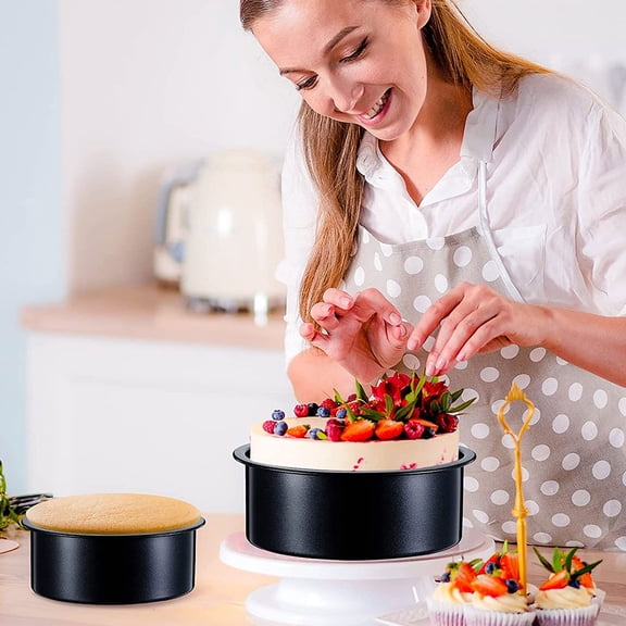 AURARMLET 5-Piece Aluminum Round Baking Pans Set Tins for Cooking Baking and Kitchen Use