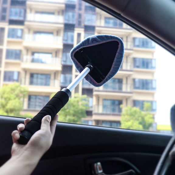 AURARMLET 5Pcs Cleaning Duster Set with Telescopic Stainless Steel Pole for Car and Household Dust Removal Blue