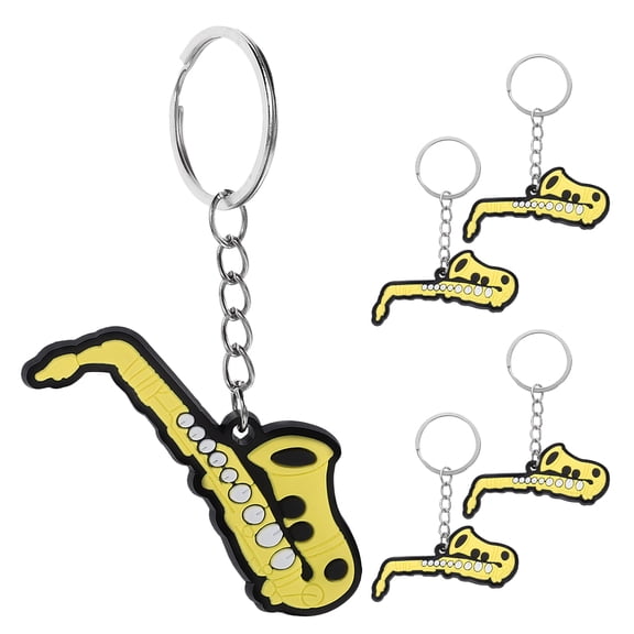 AURARMLET Set of 5 Yellow Iron Keychain Accessories Cute Key Pendants Perfect for Gifting