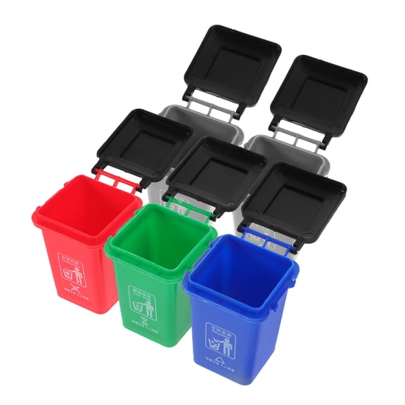 AURARMLET 5-Pack Dollhouse Trash Bins with Realistic Design for Home Decor and Educational Use