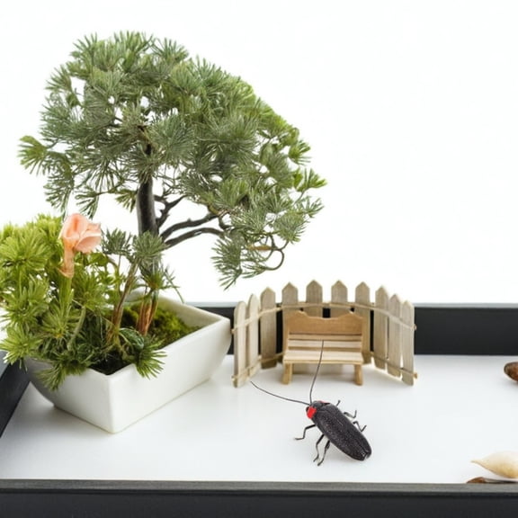 AURARMLET 5Pcs Mini Clay Figurines Black Wire Natural Scenery Model for Enhancement