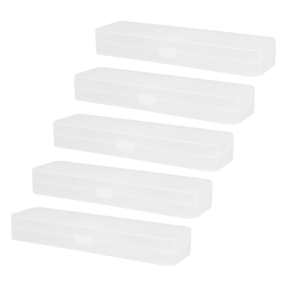AURARMLET 5Pcs Pencil Plastic Box for and Anti-loss Transparent