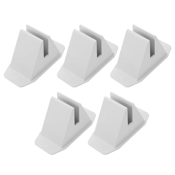 AURARMLET 5-Pack White Plastic Handrail Post Base Brackets, Weather-Resistant PP Material Fence Support Hardware