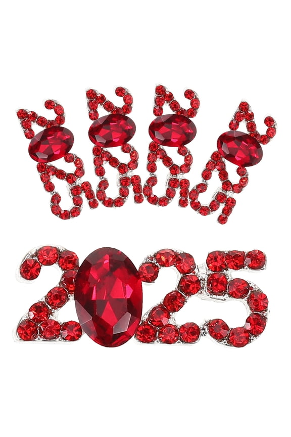 5Pcs Red Alloy Nail Charms with Rhinestone Inlay for DIY Nail Decorations and Style