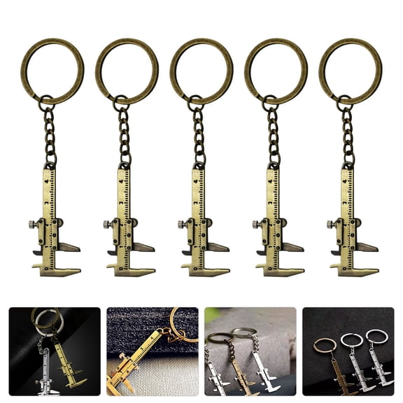 AURARMLET 5Pcs Ruler Charm Keychain Set Zinc Alloy for Backpack Accessories and Giving