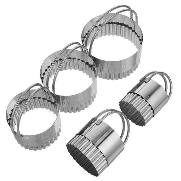 AURARMLET Circular Baking Molds Precision Cutting Wavy Edges for Home Use 5Pcs