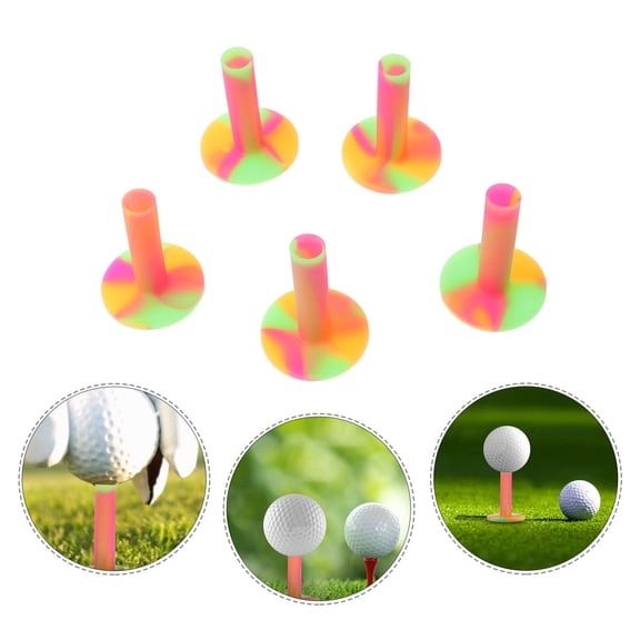 AURARMLET 5-Pack Soft Rubber Golf Tees for Practice Mats, Golf Tee Set for Training