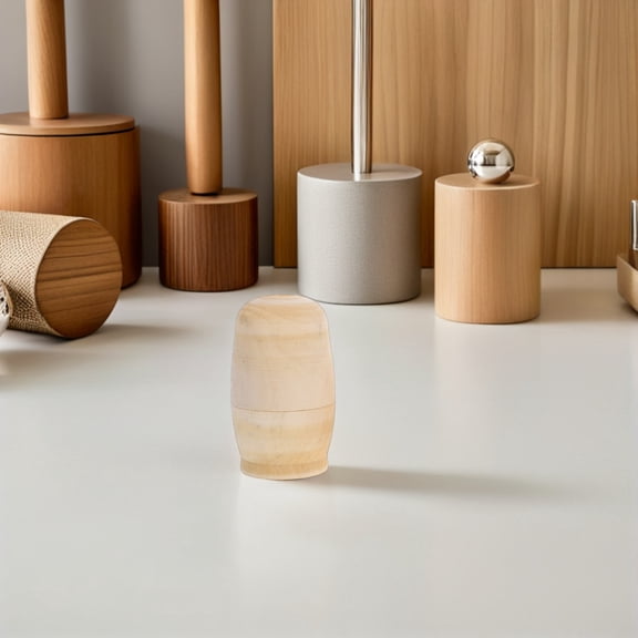 AURARMLET Light Yellow Blank Wooden Matryoshka Dolls for Artistic Family Activities 5Sets