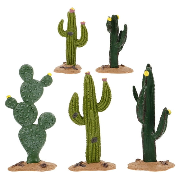 AURARMLET 5-Piece Artificial Cactus Plant Set for Table Decor, Faux Plants Perfect for Home, Office, and Centerpiece Decoration