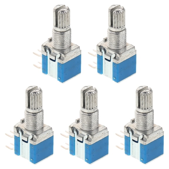 AURARMLET Rotary Encoder Switch Blue Metal Precise Adjustment for Home 5Pcs