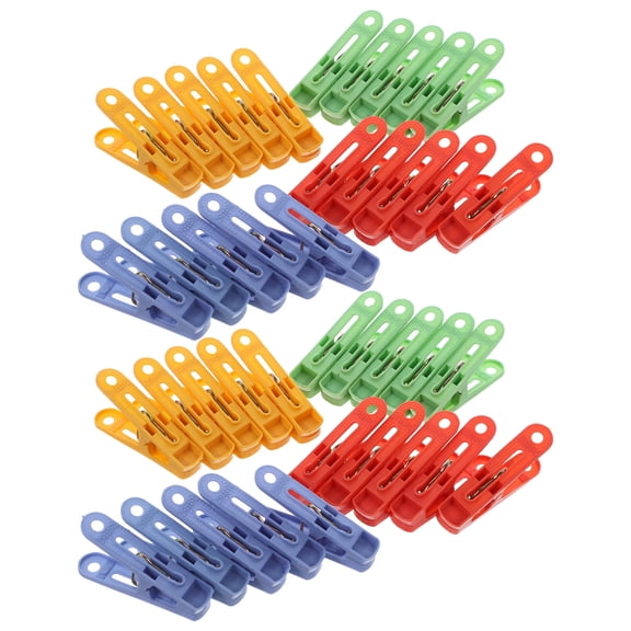 AURARMLET 60Pcs Plastic Clothesline Clips Secure Grip Clothes Pins for Home Use