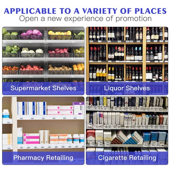 AURARMLET 60Pcs Reusable Transparent Shelf Labels with Clip on Holder for Retail and Warehouse Organization