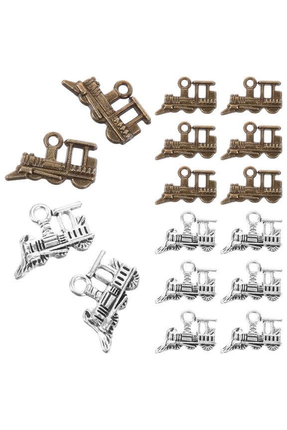 60pcs Assorted Color Train Charms for Necklaces Jewelry Making Retro Style Embellishments