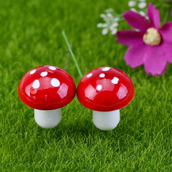 AURARMLET 68Pcs Mini Mushrooms for Cake Decoration and DIY Projects