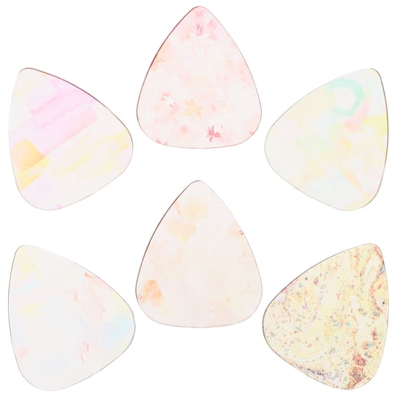 AURARMLET 6Pcs Thick Plastic Guitar Picks with Comfortable Grip for Bass and Electric Guitar