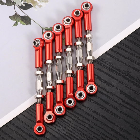 AURARMLET 6Pcs Adjustable RC Rod Linkage Set Perfect For RC Hobbyists Red Steering Control
