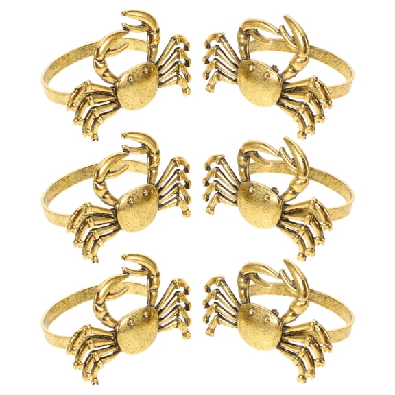 AURARMLET 6Pcs Napkin Rings Metal Holders for Beach Wedding Dinner Party Decor