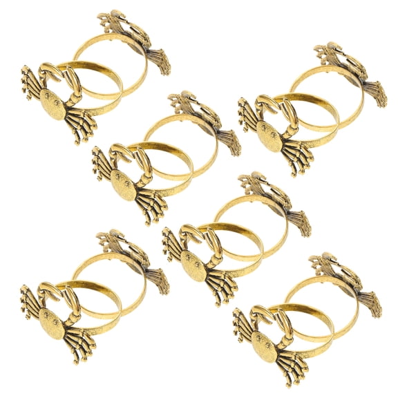 AURARMLET 6Pcs Napkin Rings Metal Holders for Beach Wedding Dinner Party Decor