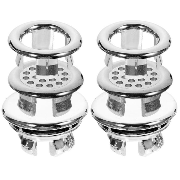 AURARMLET 6Pcs Circular Plastic Sink Overflow Ring for Bathroom Decoration Silver