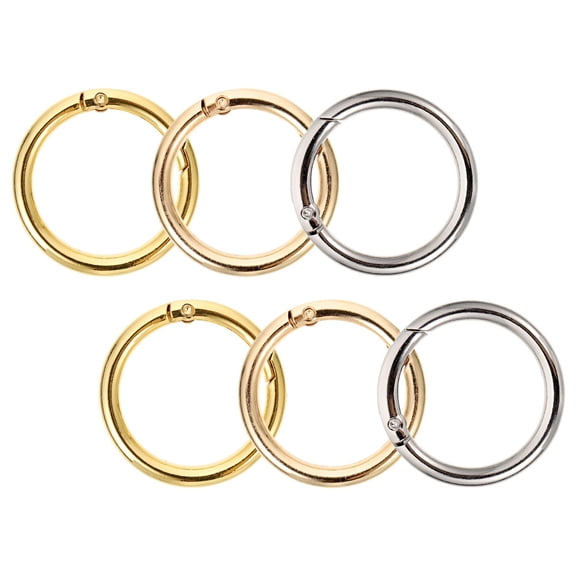AURARMLET 6Pcs Smooth Polished Alloy Keyrings Ideal for Crafts Making and Keychains