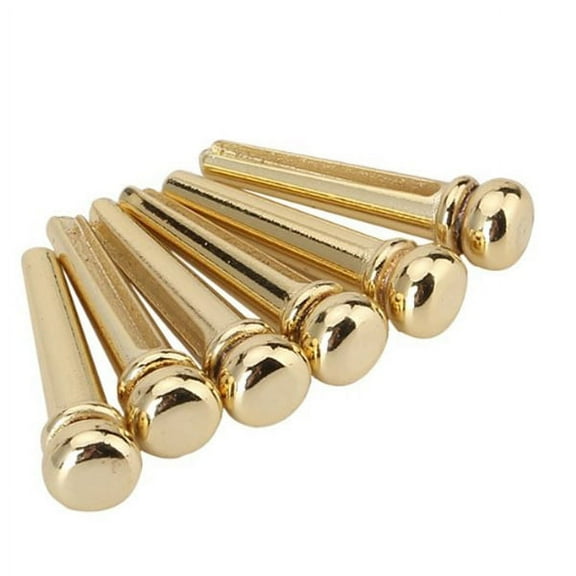 AURARMLET Acoustic Guitar End Pin Socket Golden Brass 6Pcs