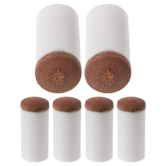 AURARMLET Billiard Cue Tips White Plastic and PU Durable for Daily Use 6Pcs