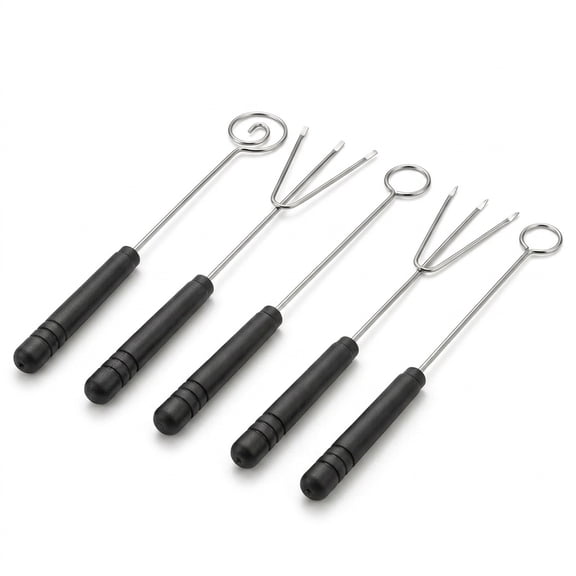 AURARMLET DIY Decorating Tool Stainless Steel Forks Plated Silver for Cakes, Chocolates, and Candies 6Pcs