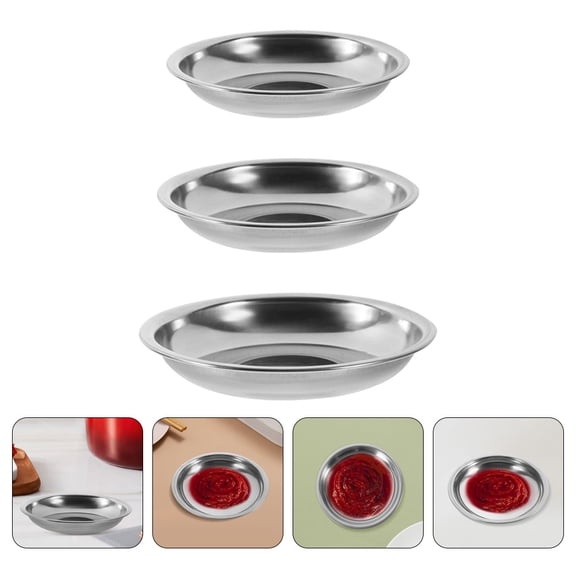 AURARMLET Dipping Dish Silver 6Pcs 4.7In