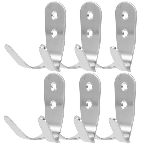 AURARMLET Stainless Steel Metal Hooks for Home and Kitchen Use, , 6 Pieces Wall Mount Hooks