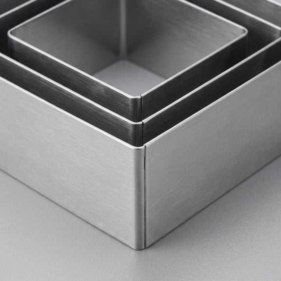 AURARMLET 6Pcs Stainless Steel Square Cookie Cutter for Baking and Fondant Plated Silver