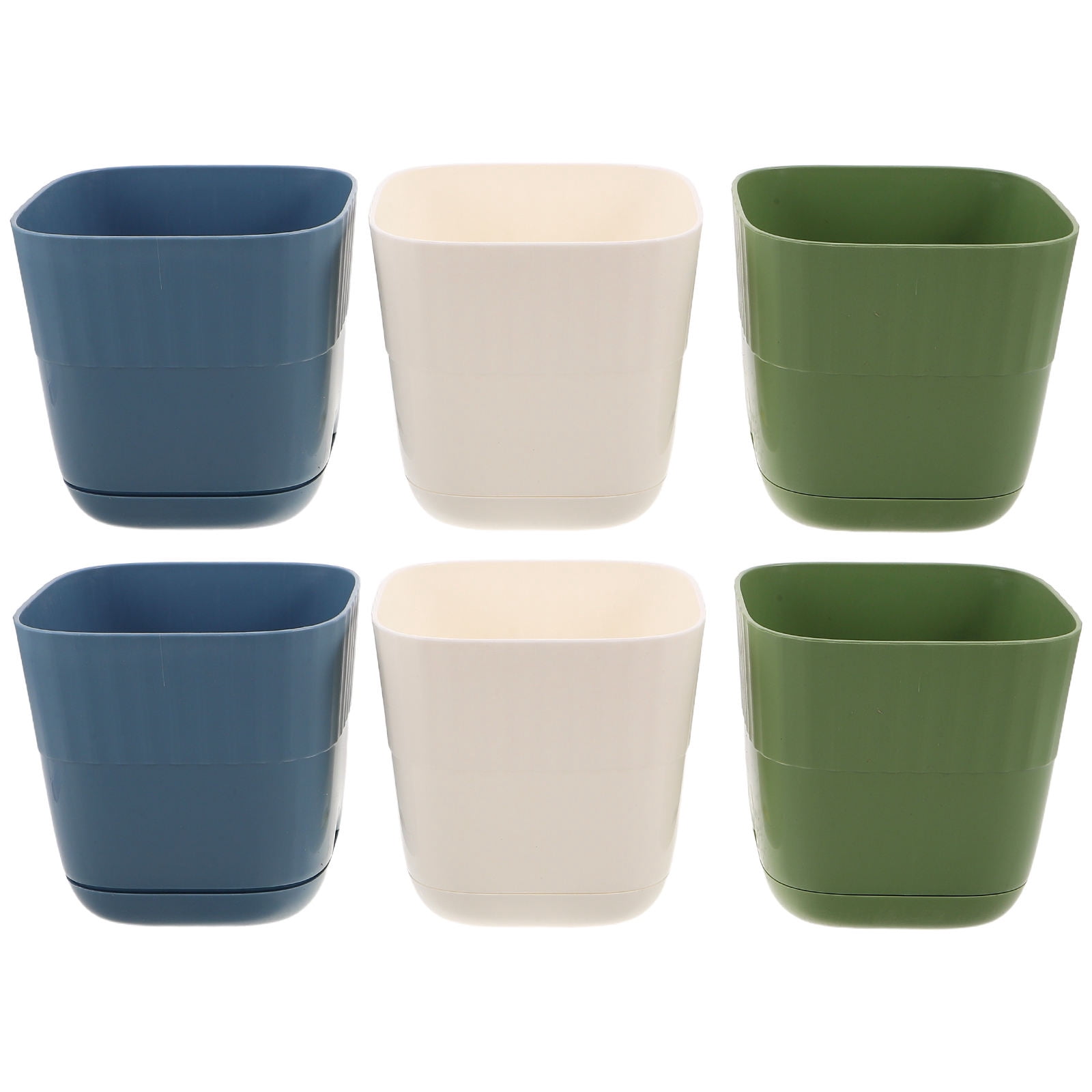 AURARMLET Set of 6 Plastic Planter Pots for , Cacti, Indoor and Outdoor Gardening